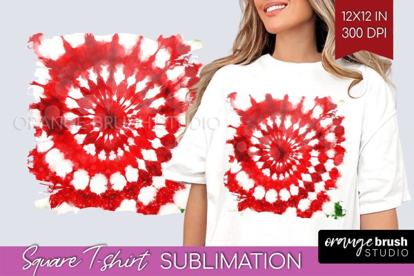 Tie Dye Christmas T shirt Background Square Sublimation Online Sale