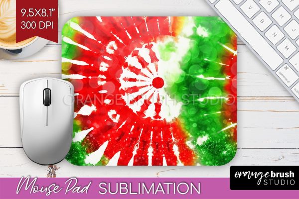 Christmas Tie Dye Mouse Pad Sublimation - Glitter Mouse Pad Cheap
