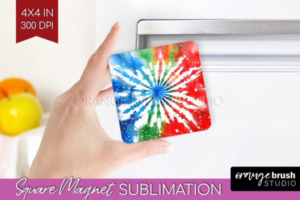 Christmas Tie Dye Magnet Sublimation, Glitter Magnet PNG Cheap