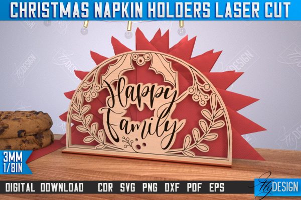 Christmas Napkin Holder Bundle | Holidays | Dining Table Decoration | New Year | Christmas Decorations | CNC Files Fashion - Image 2
