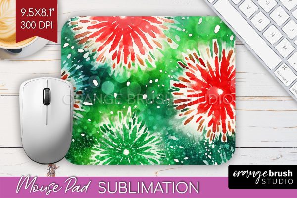 Christmas Tie Dye Mouse Pad Sublimation - Glitter Mouse Pad Online Sale