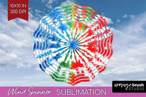 Christmas Tie Dye Wind Spinner PNG - Glitter Background Discount