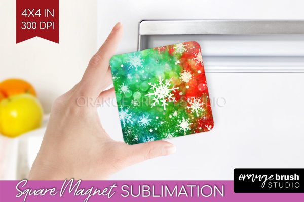 Christmas Tie Dye Magnet Sublimation, Glitter Magnet PNG on Sale