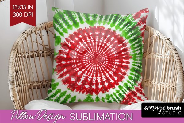 Christmas Tie Dye Pillow Sublimation, Glitter Pillow Cover Supply