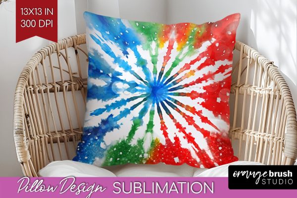 Christmas Tie Dye Pillow Sublimation, Glitter Pillow Cover Online