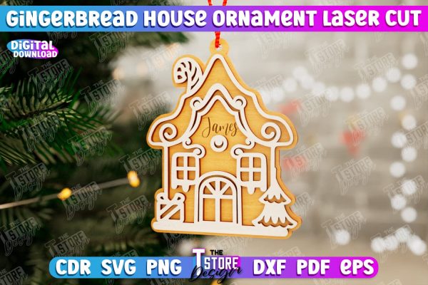 Gingerbread House Ornament | Christmas Decorations | Christmas Tree Toy | CNC File For Sale