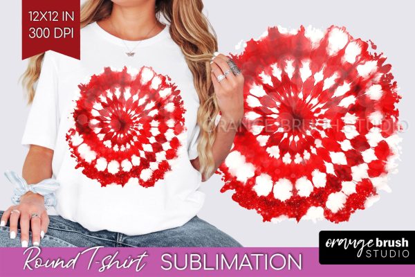 Tie Dye Christmas T shirt Background Round Sublimation For Cheap