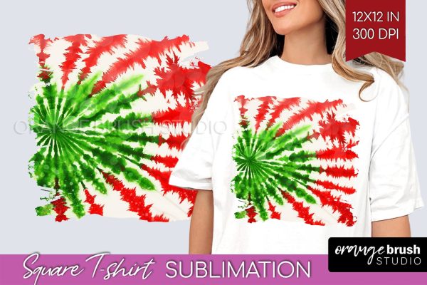 Tie Dye Christmas T shirt Background Square Sublimation Online Sale