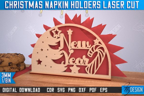 Christmas Napkin Holder Bundle | Holidays | Dining Table Decoration | New Year | Christmas Decorations | CNC Files Fashion - Image 4