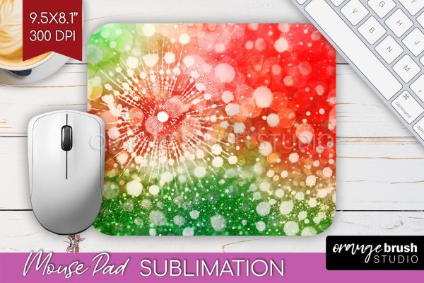 Christmas Tie Dye Mouse Pad Sublimation - Glitter Mouse Pad Hot on Sale