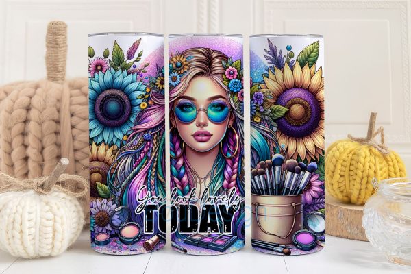 You Look Lovely Today Tumbler Wrap, Badass bitch 20oz Skinny Sublimation Tumbler Design, Snarky Funny Png Supply