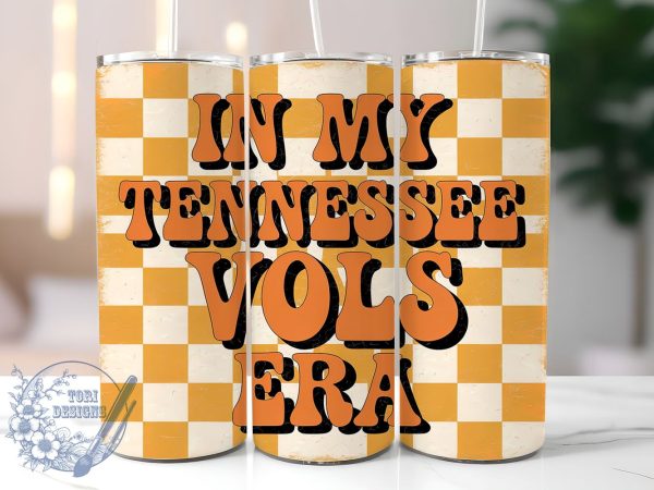Tennessee Vols, Tumbler Design, Sublimation PNG, UT Volunteers, 20oz Tumbler, College Sports, Fan Gear, Orange and White Hot on Sale