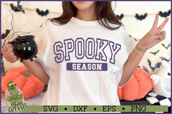 Varsity Outline Spooky Season SVG File Discount