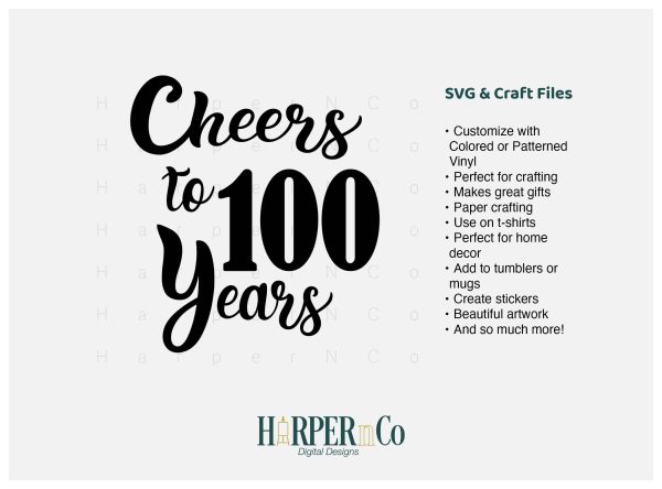 100 Years SVG PNG Cut EPS File Discount - Image 2