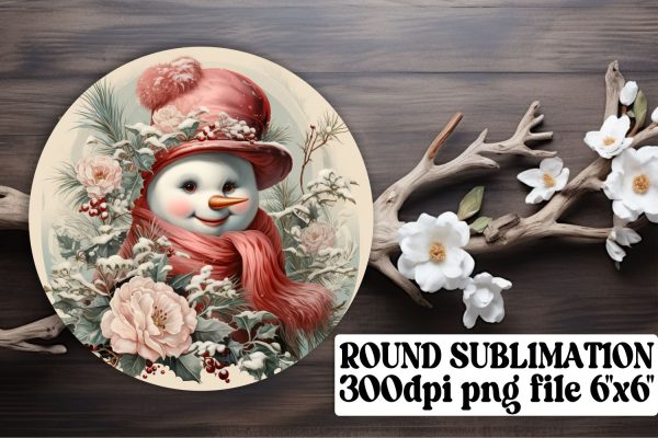 Retro Christmas Round Keychain Design Sublimation Discount