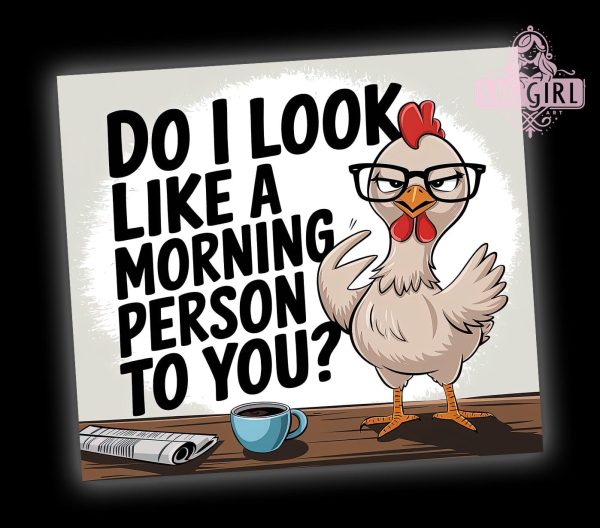Morning Person, Funny Chicken, Sarcastic Quote, Tumbler Wrap, 20 oz Tumbler, PNG Sublimation, Farmhouse Humor, Chicken Design Discount - Image 2