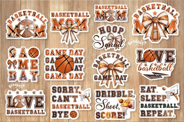 Basketball Stickers Bundle PNG printable stickers Print and cut stickers For Discount - Image 3