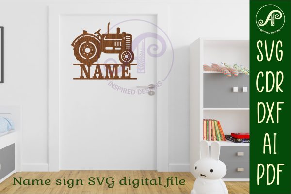 Old tractor name sign svg laser cut file Online Sale - Image 5