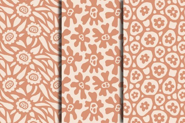 Elegant Minimal Flowers Seamless Patterns Online Sale - Image 2