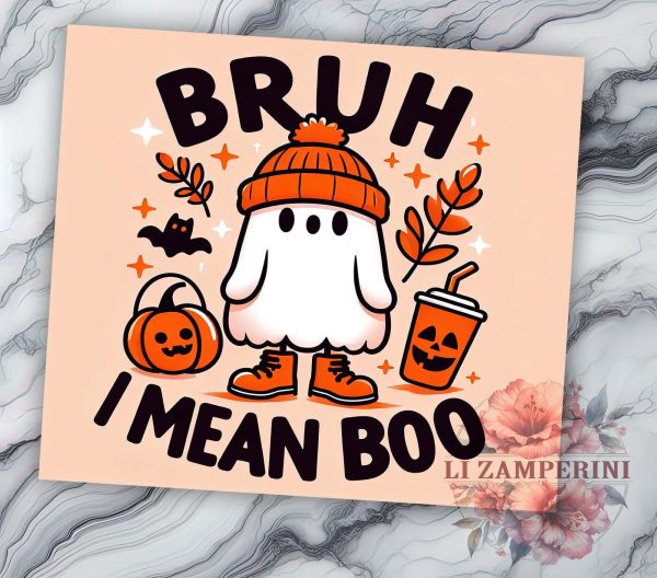 Cute Ghost, Halloween Decor, Fall Tumbler, Digital Download, PNG File, Spooky Season, Ghost Art, Autumn Vibes Online Sale - Image 2