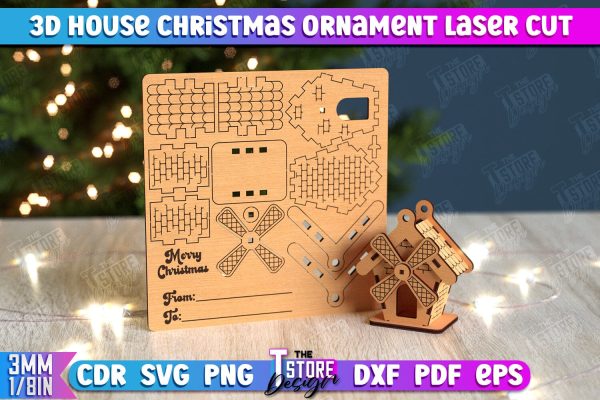 3D Christmas House | DIY | Christmas Card | Santas House | Mini House Model | CNC File Discount