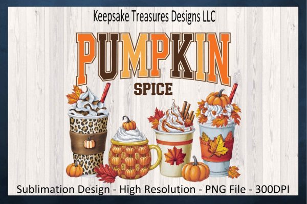 Pumpkin Spice Latte Drinks Fall Sublimation PNG Design Cheap - Image 5