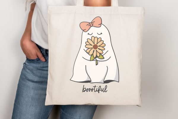 Boootiful Ghost SVG for Cricut, Cute Ghost with Sunflower PNG for Stickers, Sublimation, TShirts, Cute Floral Ghost Halloween Sticker Cheap - Image 4