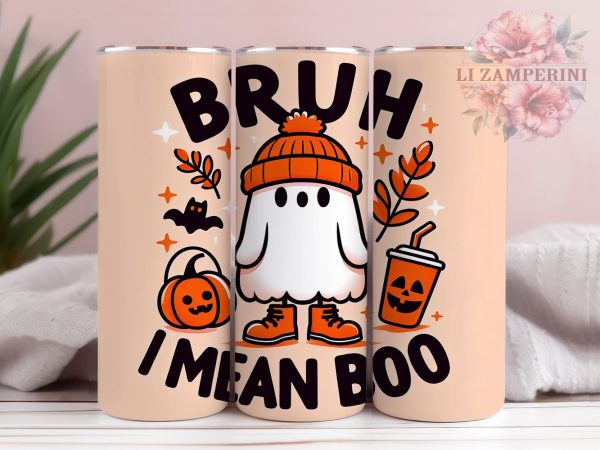 Cute Ghost, Halloween Decor, Fall Tumbler, Digital Download, PNG File, Spooky Season, Ghost Art, Autumn Vibes Online Sale