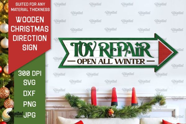 3D Christmas direction Signs Laser Cut Bundle. Xmas SVG Hot on Sale - Image 2
