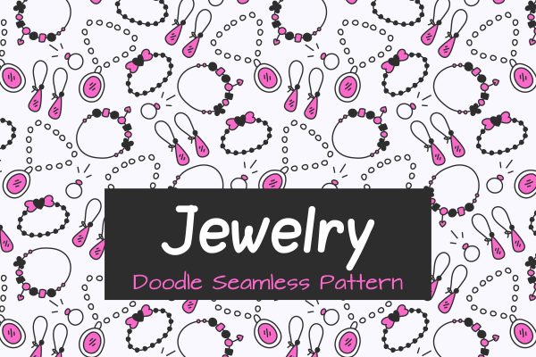 Jewelry Doodle Seamless Pattern JPG PNG EPS Supply