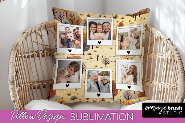 Autumn Photo Frame Pillow Sublimation - Add Your Picture Online Sale