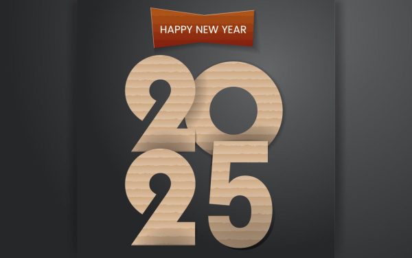 Rustic Wooden Type Cardboard Style New Year 2025 Discount