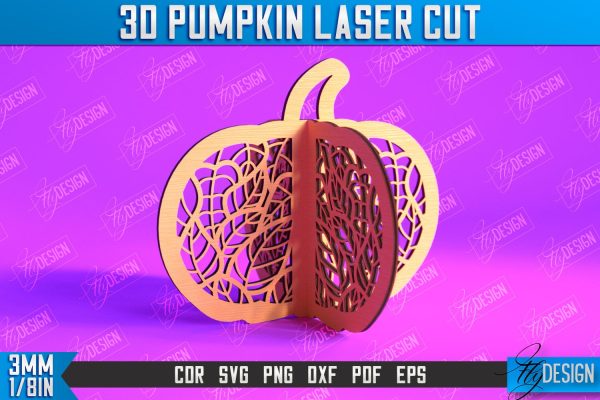 3D Halloween Pumpkin Bundle  | Haunted House | Halloween Décor | Pumpkin Ornaments | CNC Files on Sale - Image 3