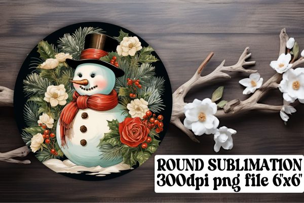 Christmas Retro Round Keychain Design Sublimation Cheap