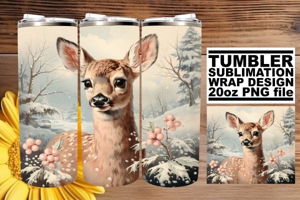 Retro Holiday Tumbler Wrap - Christmas Watercolor 20oz Online