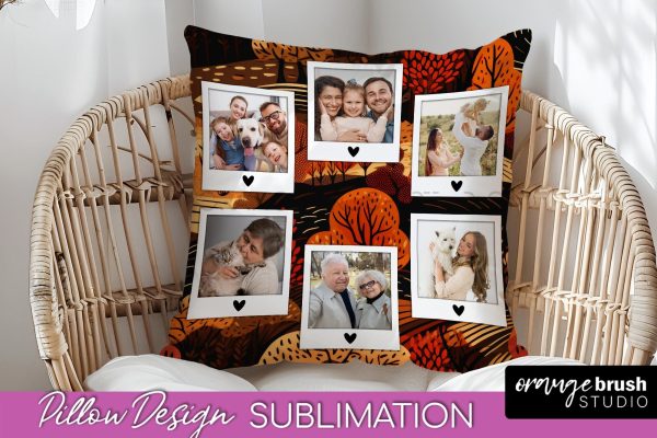 Autumn Photo Frame Pillow Sublimation - Add Your Picture For Cheap