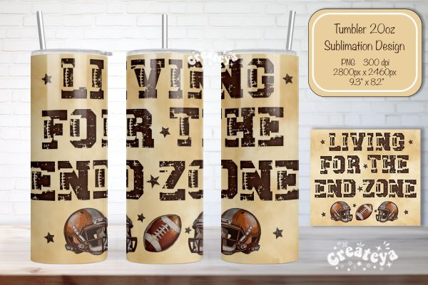 Football Tumbler Seamless 20oz Skinny Tumbler Wrap PNG Retro Sublimation Design Online