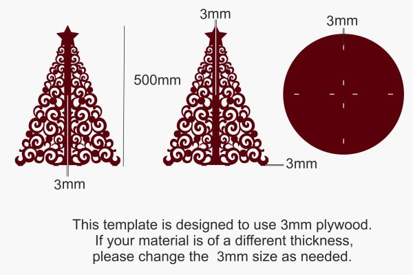 3D Christmas Tree SVG Laser Cutting Template Vector EPS, CDR Fashion - Image 3