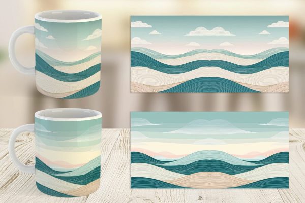 Mug Wrap Serene Line Landscape For Discount - Image 3
