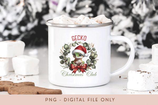 Gecko Christmas Club PNG - Cute Pet Holiday Design For Cheap - Image 3