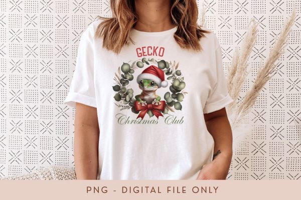 Gecko Christmas Club PNG - Cute Pet Holiday Design For Cheap - Image 2
