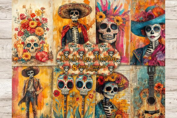 Dia De Los Muertos Journal Card | Halloween Paper Craft Sale