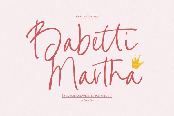 Babetti Martha - Rough Handwritten Script Font Cheap