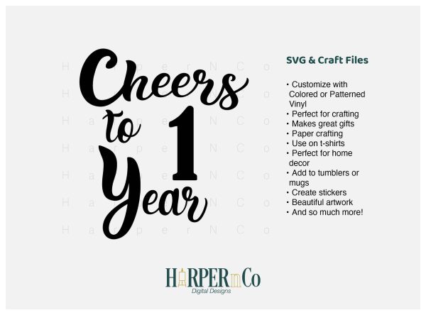 1 Year SVG PNG Cut EPS File Hot on Sale - Image 2