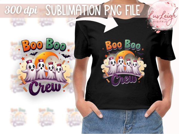 Halloween Boo Boo Crew Ghosts Sublimation PNG Hot on Sale - Image 2