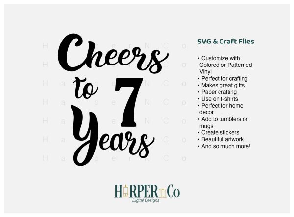 7 Year SVG PNG Cut EPS File For Cheap - Image 2