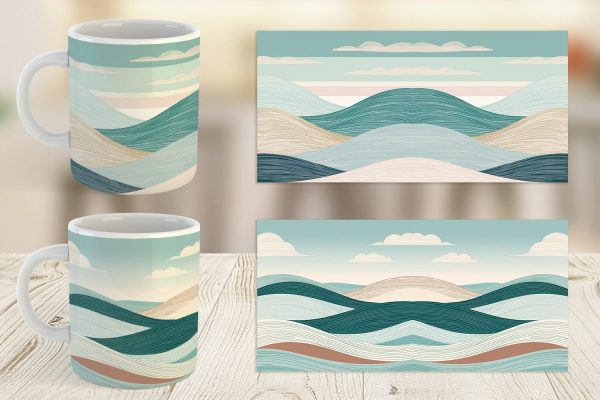 Mug Wrap Serene Line Landscape For Discount - Image 2