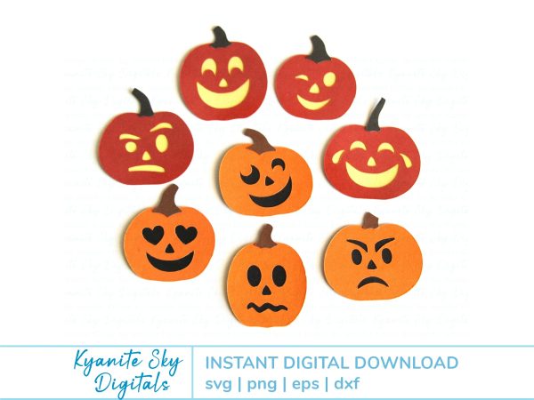 Jack-O-Lantern SVG Bundle simple small cute Halloween pumpkins For Cheap