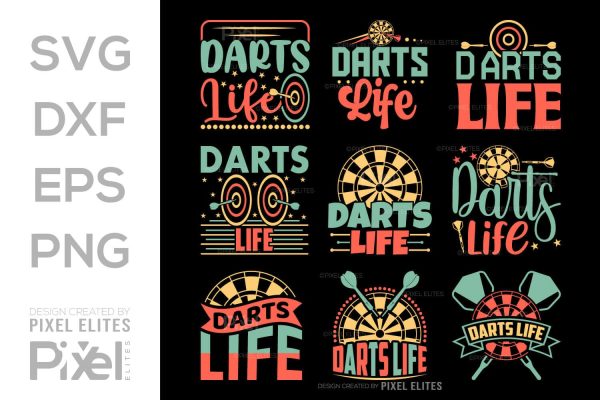 Darts Life SVG Dartboard Bundle Darts Game Darts Quote Design PET 00610 Online