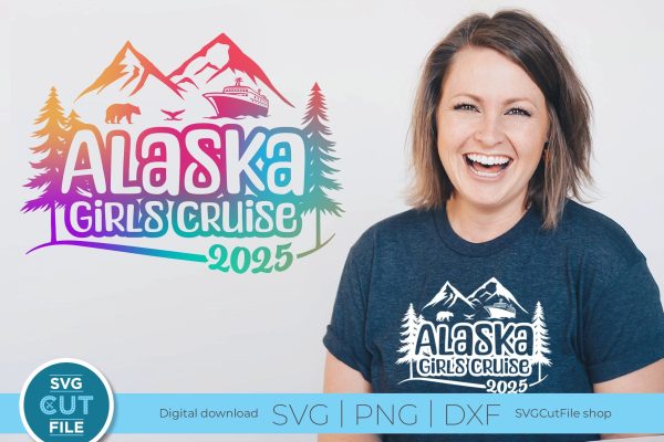 2025 Alaska Girls Cruise svg with bear cruise ship and whale tail Online Sale